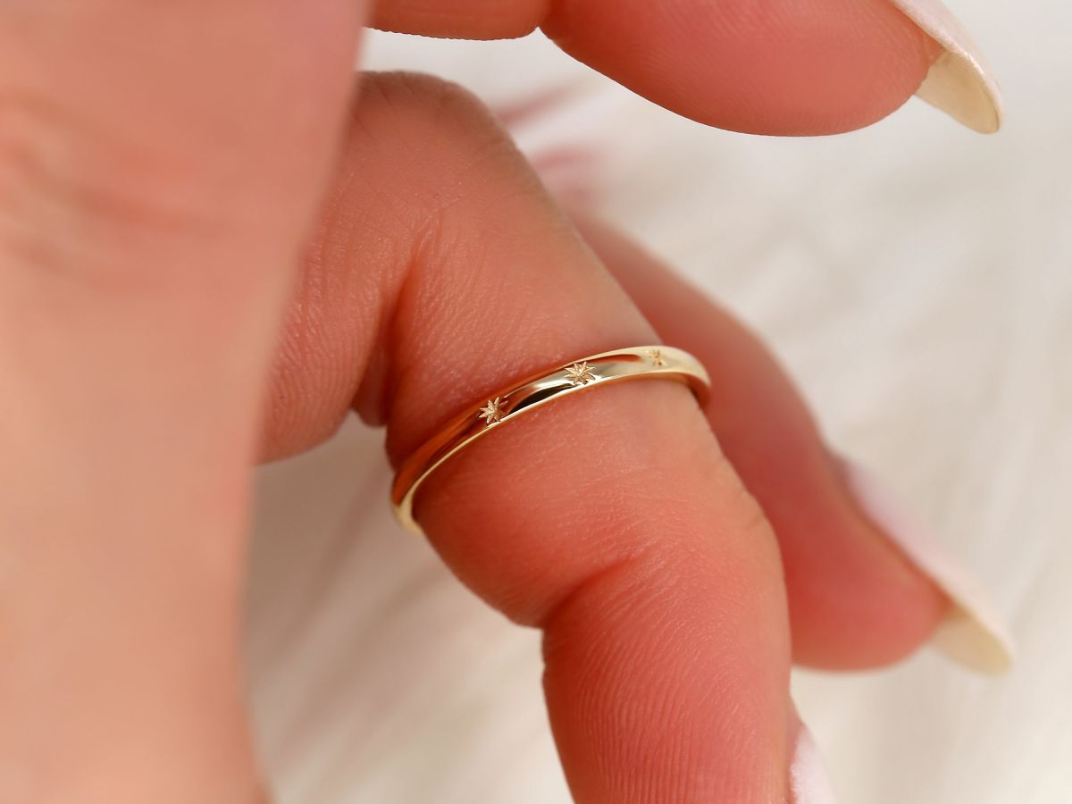 Stunning Celestial Ring Metal Wedding Bands 9