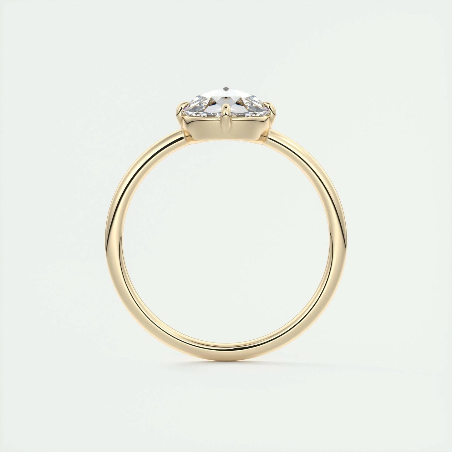 1.19 CT Round Rose Cut Solitaire Moissanite Engagement Ring 14