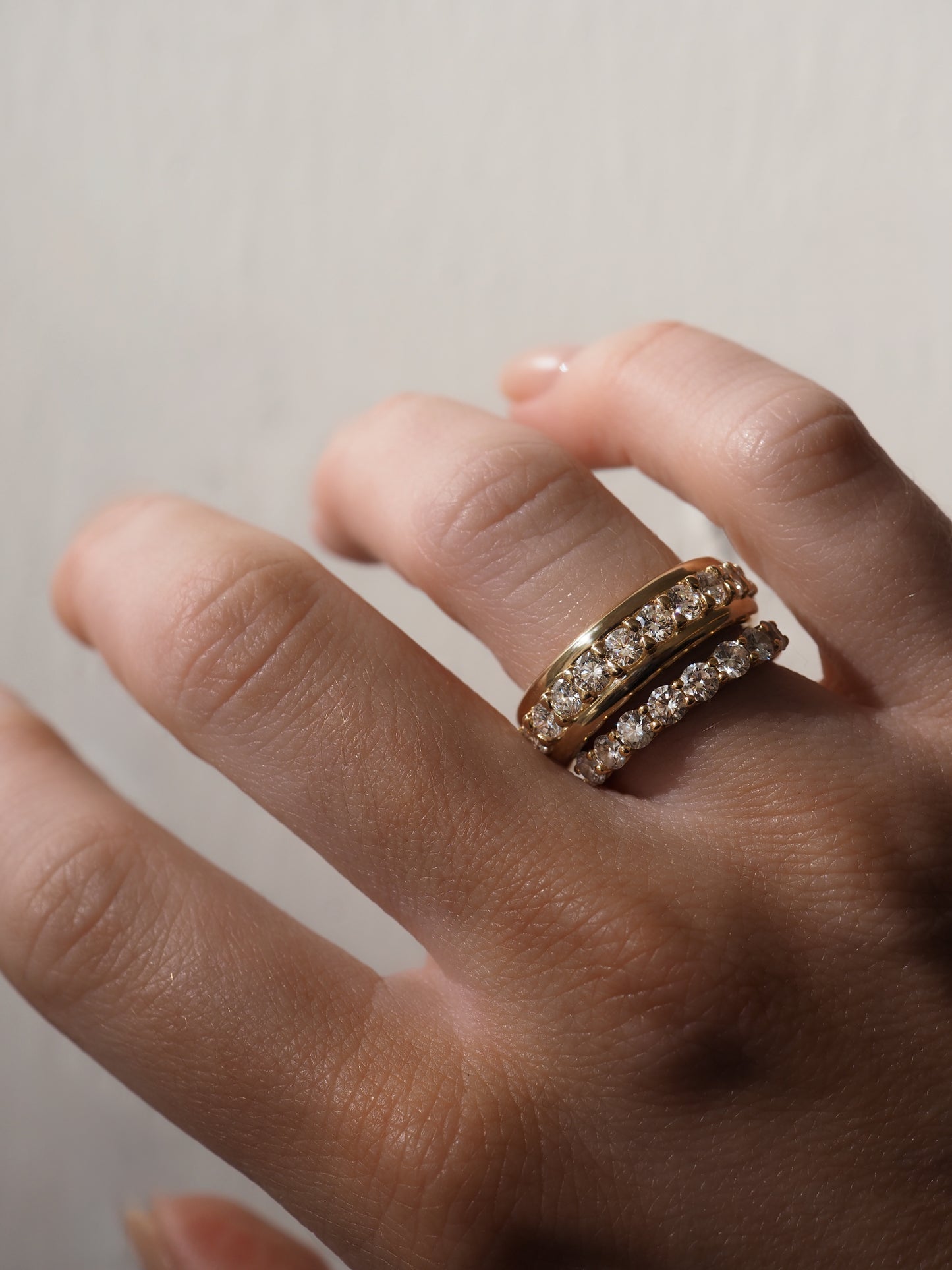 Stunning 2.20 TCW Round Moissanite Stones Full Eternity Wedding Bands 4