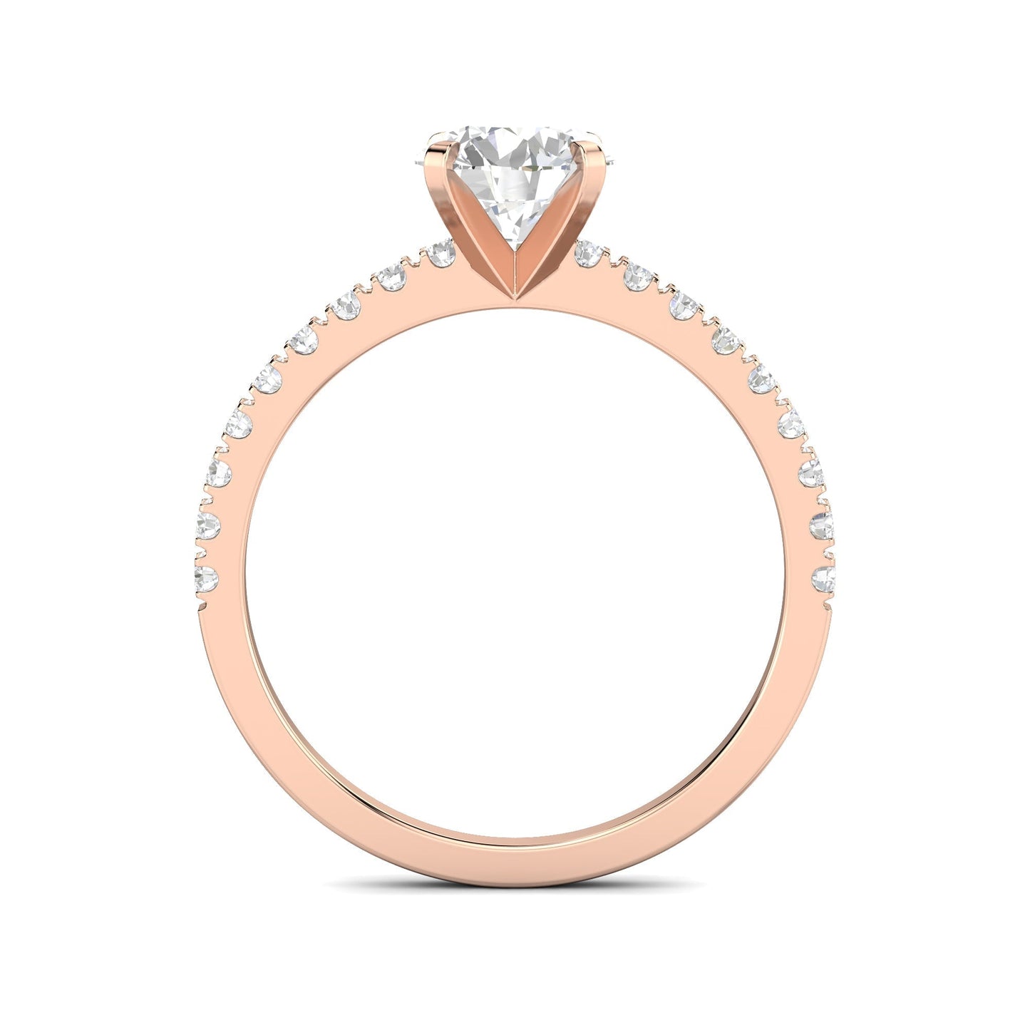 1.03 CT Round Cut Pave CVD F/VS1 Diamond Engagement Ring 17