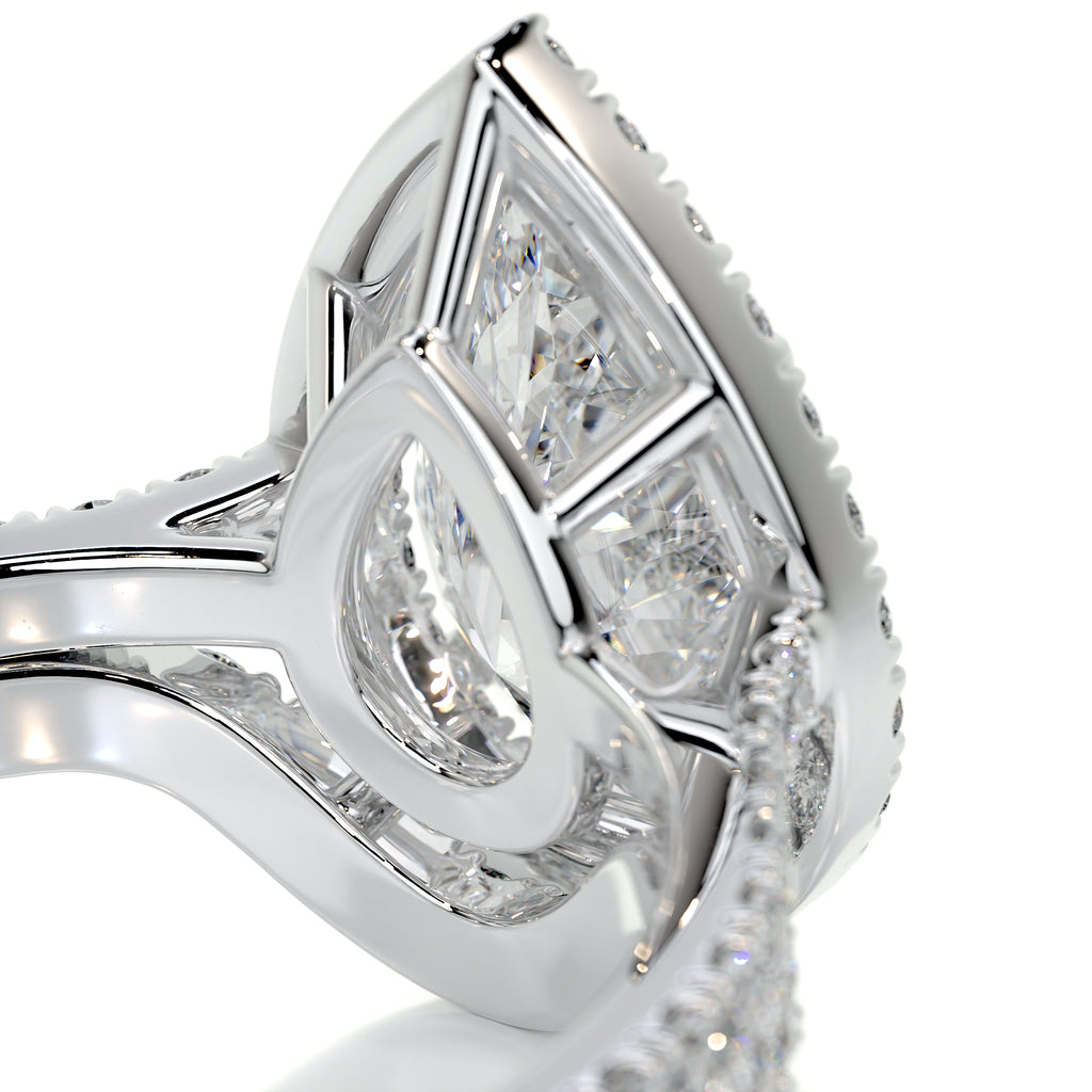 2.0 CT Pear Halo CVD F/VS Diamond Bridal Set 3
