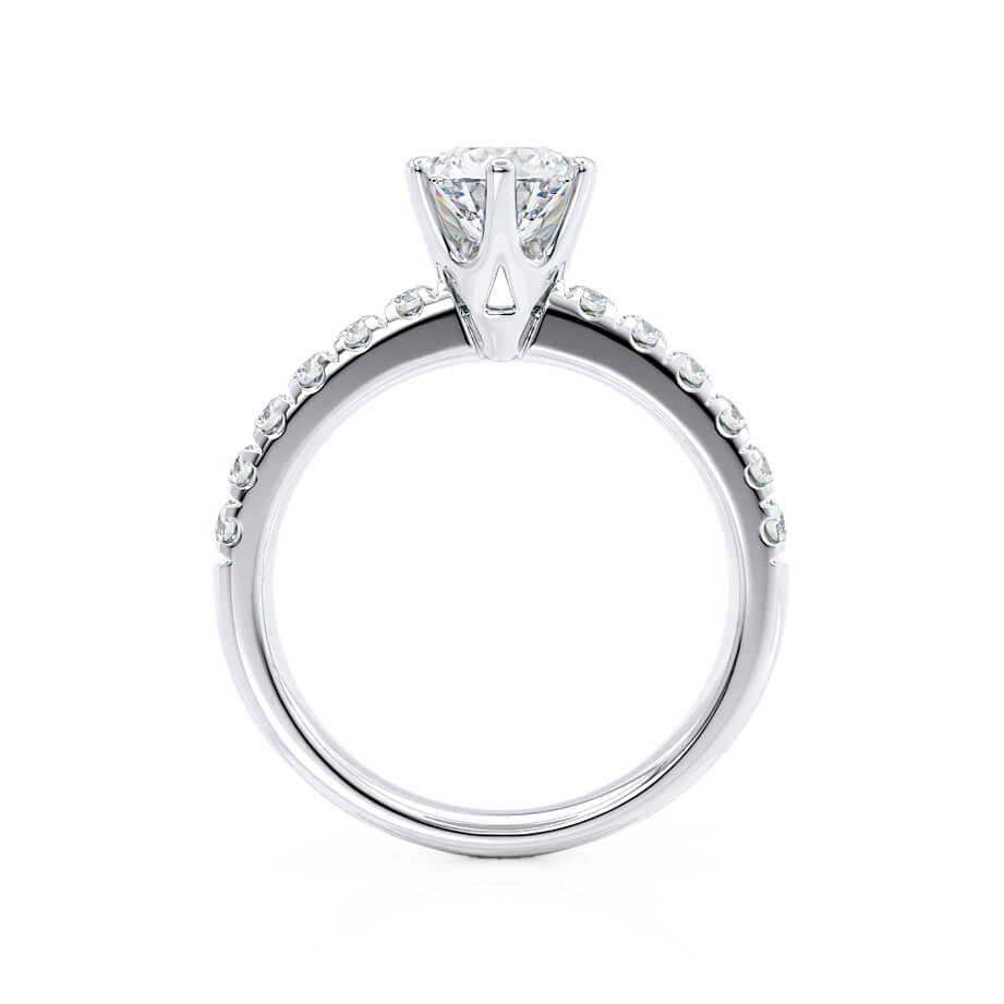 1.90 CT Round Pave Setting CVD F/VVS2 Diamond Engagement Ring