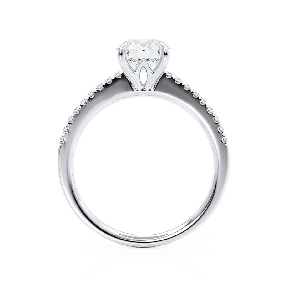 1.20 CT Round Pave Setting CVD G/VS2 Diamond Engagement Ring