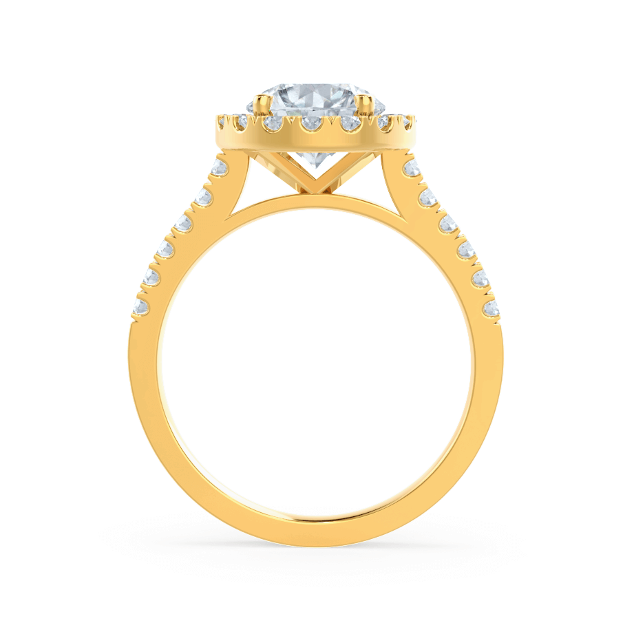 1.0 CT Round Halo CVD G/VS2 Diamond Engagement Ring
