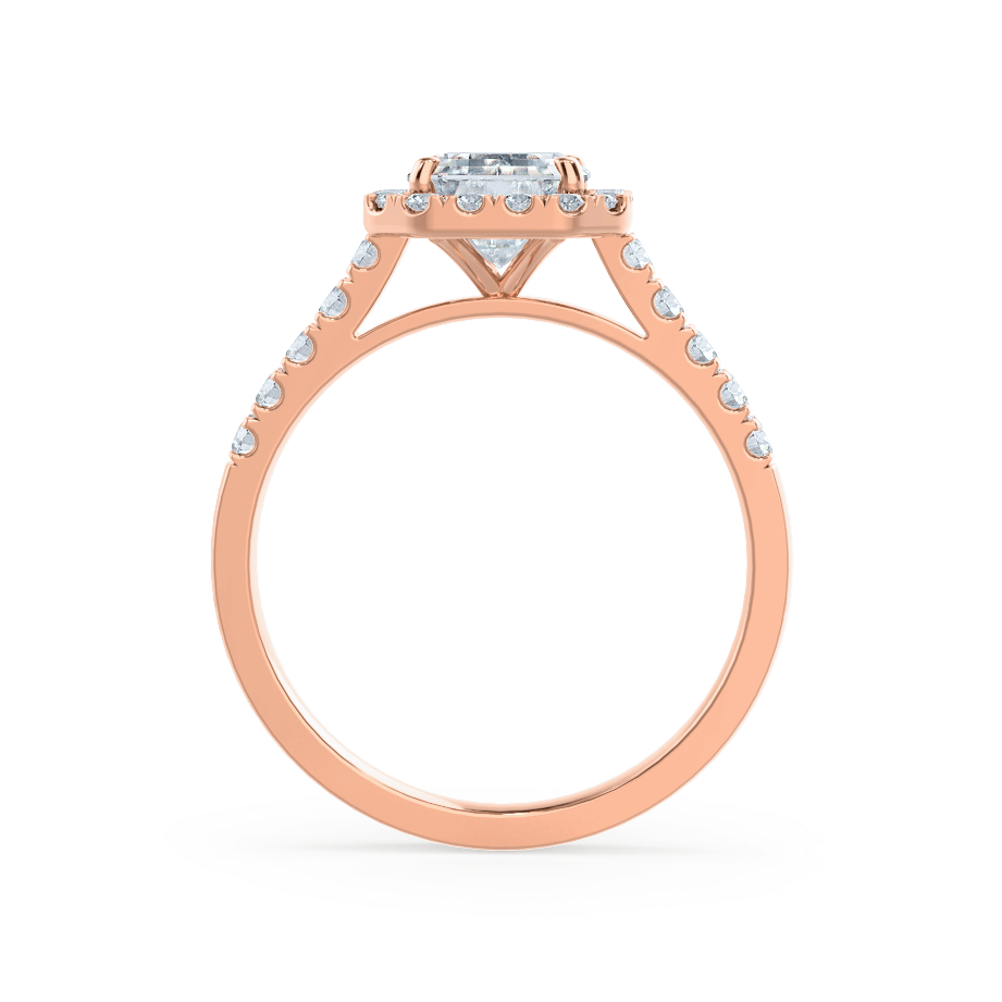 1.01 CT Emerald Halo CVD F/VVS2 Diamond Engagement Ring