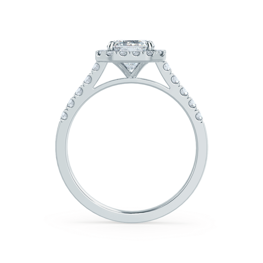 1.01 CT Emerald Halo CVD G/VS2 Diamond Engagement Ring