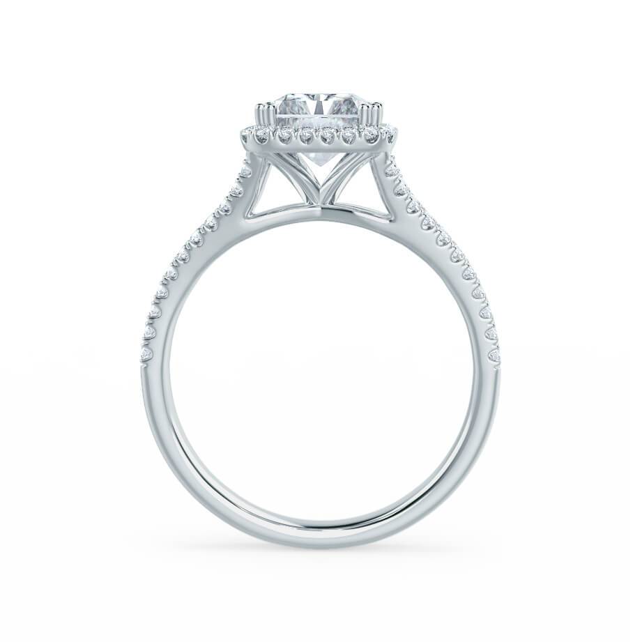 1.50 CT Radiant Halo & Spli Shank CVD F/VVS2 Diamond Engagement Ring