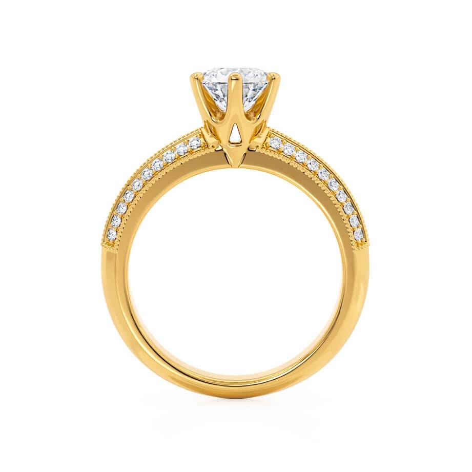 1.20 CT Round Pave Setting CVD G/VVS2 Diamond Engagement Ring