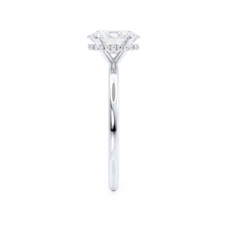 1.50 CT Oval Hidden Halo CVD F/VVS1 Diamond Engagement Ring