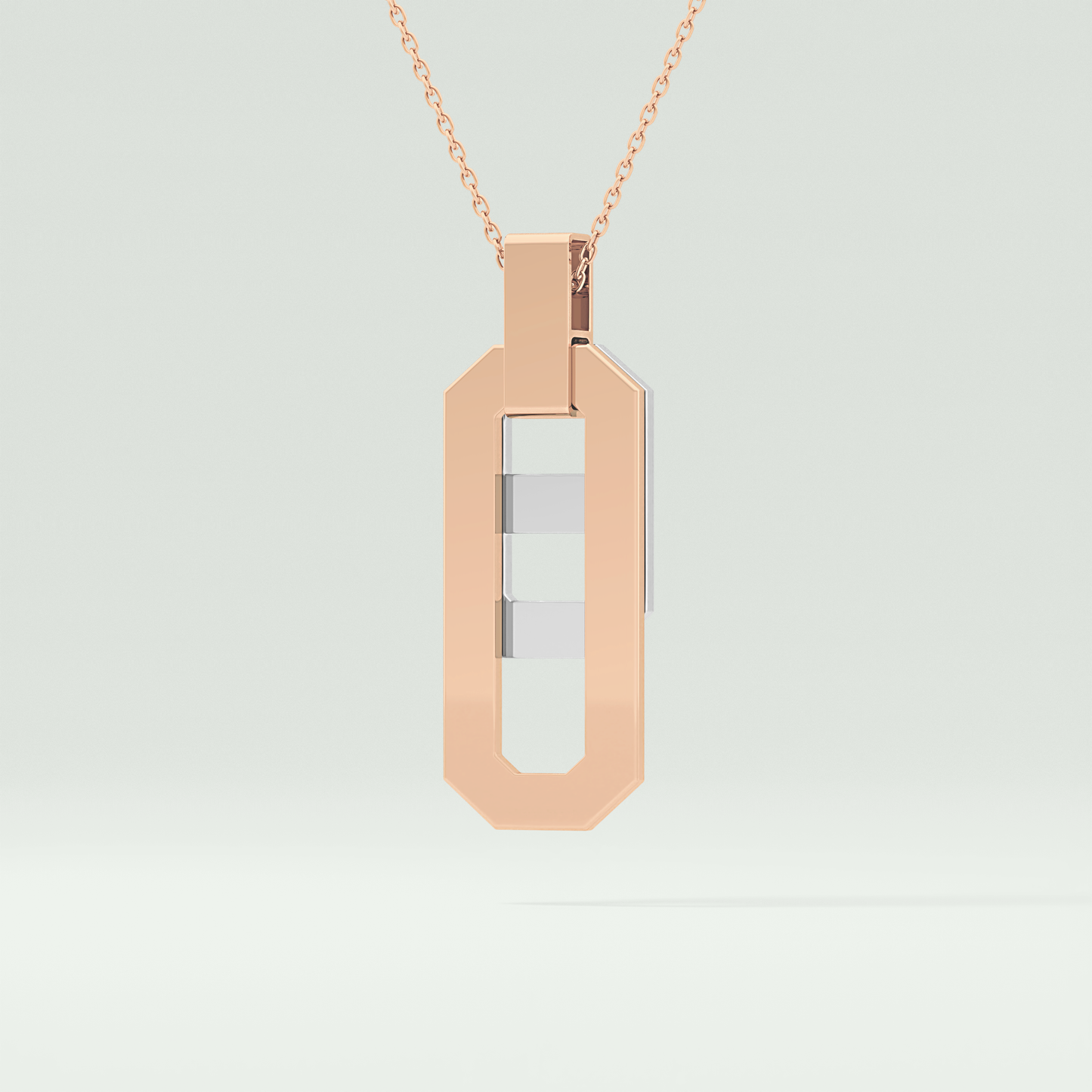 0.30 CT Round Moissanite Diamond Two Tone Connecting Necklace 8