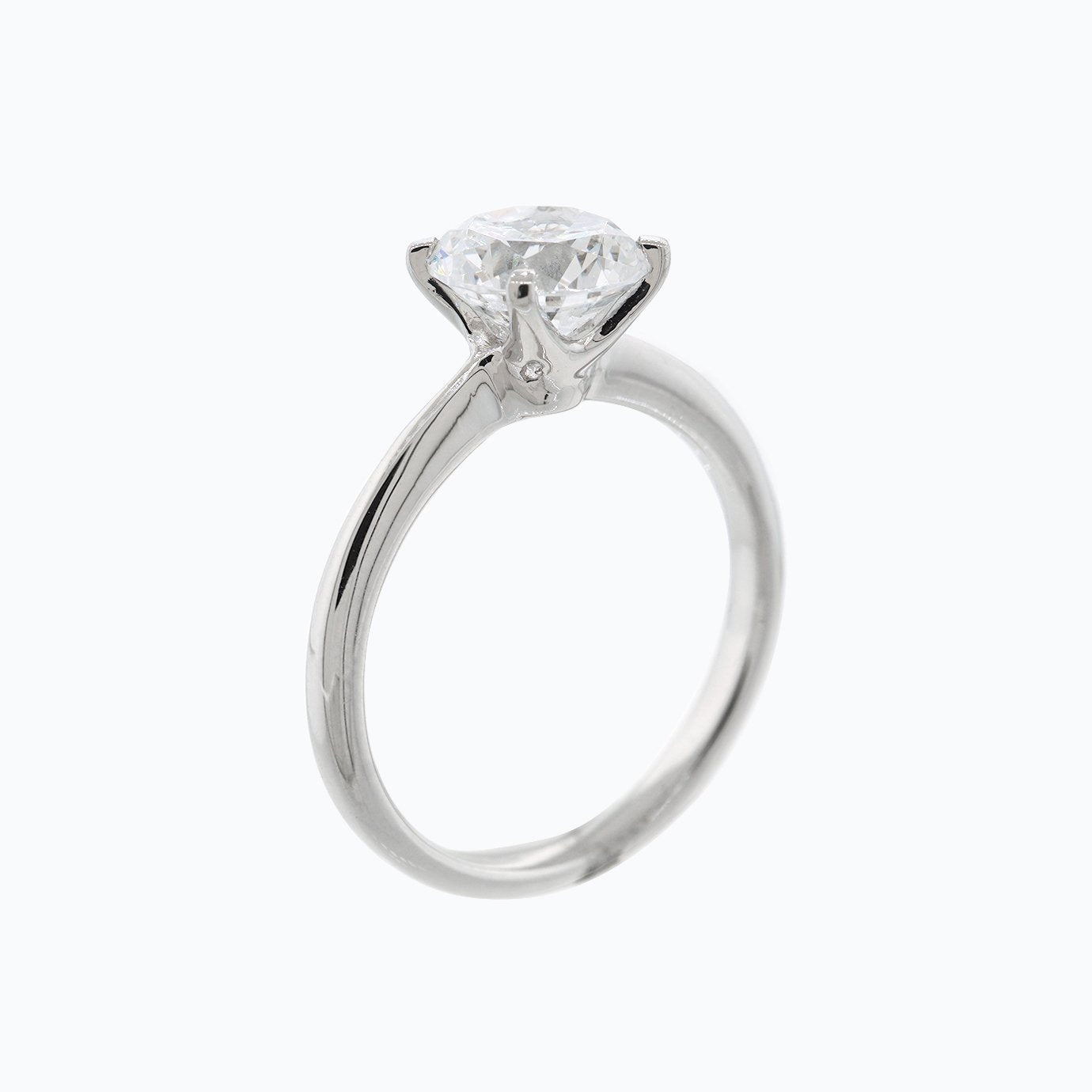 Round Solitaire Lab Grown Diamond Engagement Ring