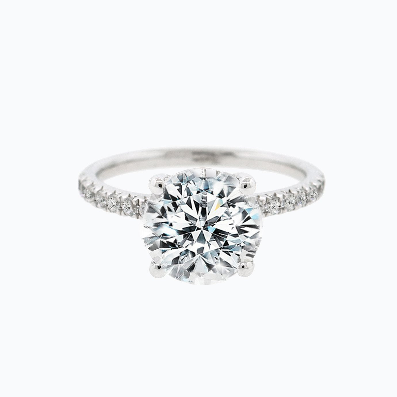 Round Pave Lab Grown Diamond Engagement Ring