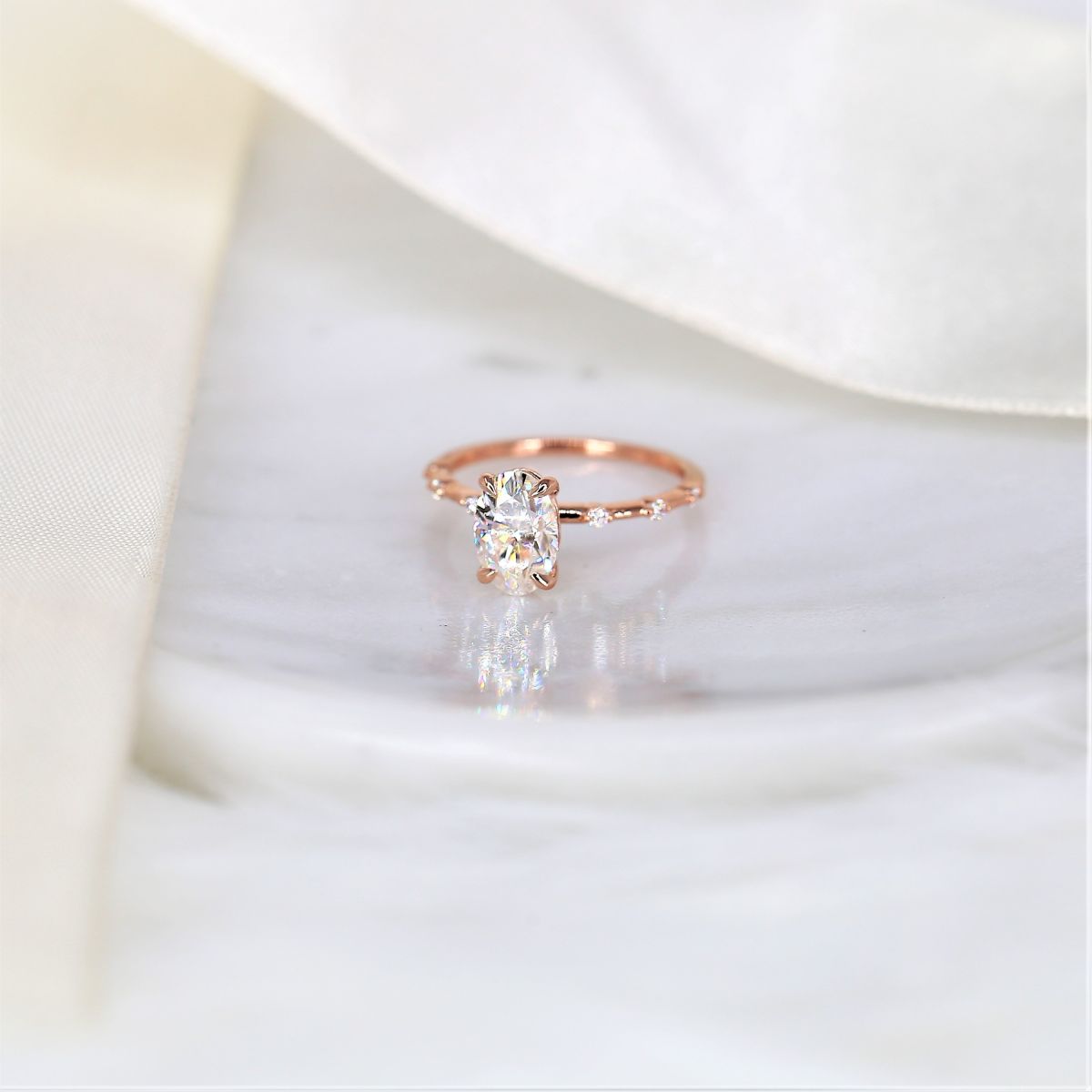 Stunning 2.0 CT Oval Moissanite Engagement Ring with Dainty Design 2
