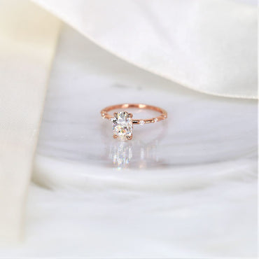 Stunning 2.0 CT Oval Moissanite Engagement Ring with Dainty Design 2