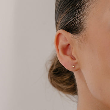 Mini Heart Earrings in Gold 2