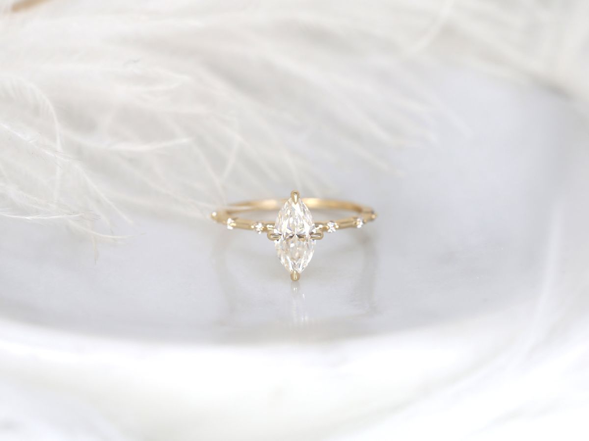 Stunning 1 CT Marquise Moissanite Engagement Ring With Dainty Design 1