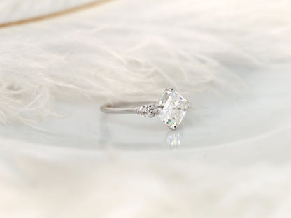 Stunning 2.20 CT Asscher Moissanite Engagement Ring with Three Stone Design 3