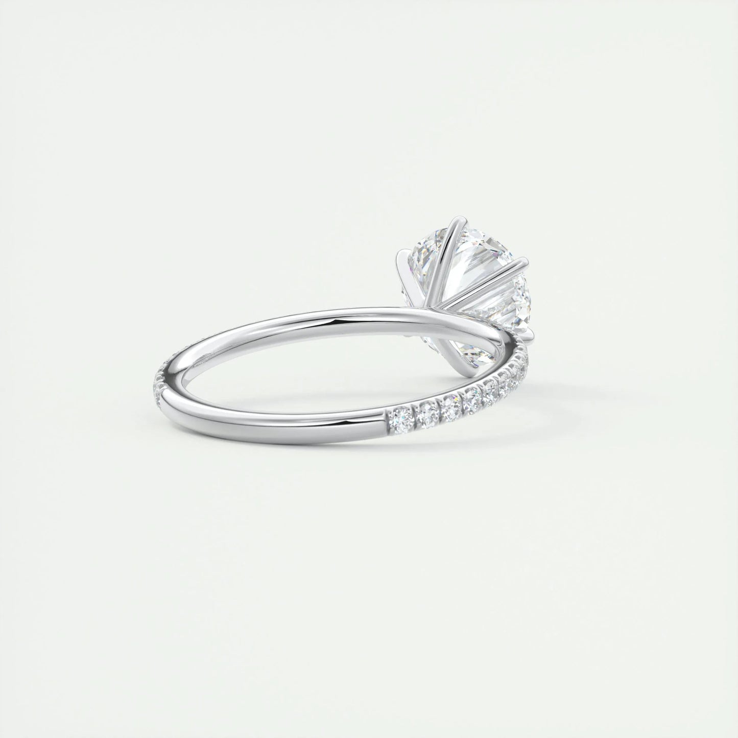 2.0 CT Round Cut Pave Moissanite Engagement Ring 3