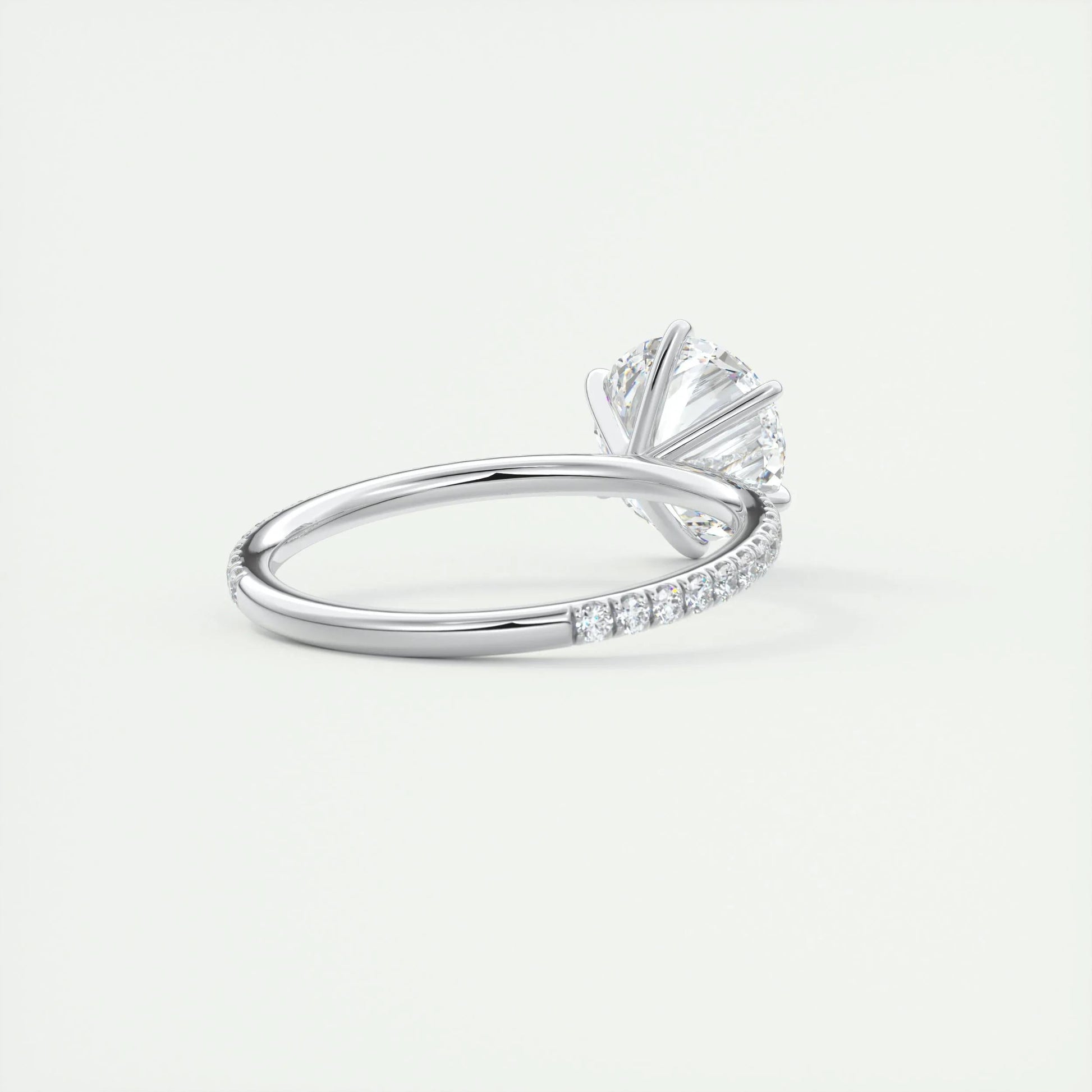 2.0 CT Round Cut Pave Moissanite Engagement Ring 3