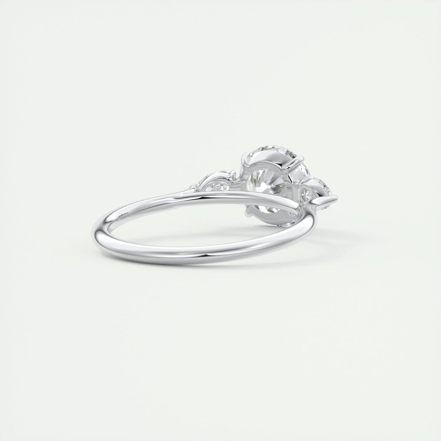 2.0 CT Round Cut Three Stone Moissanite Engagement Ring 4
