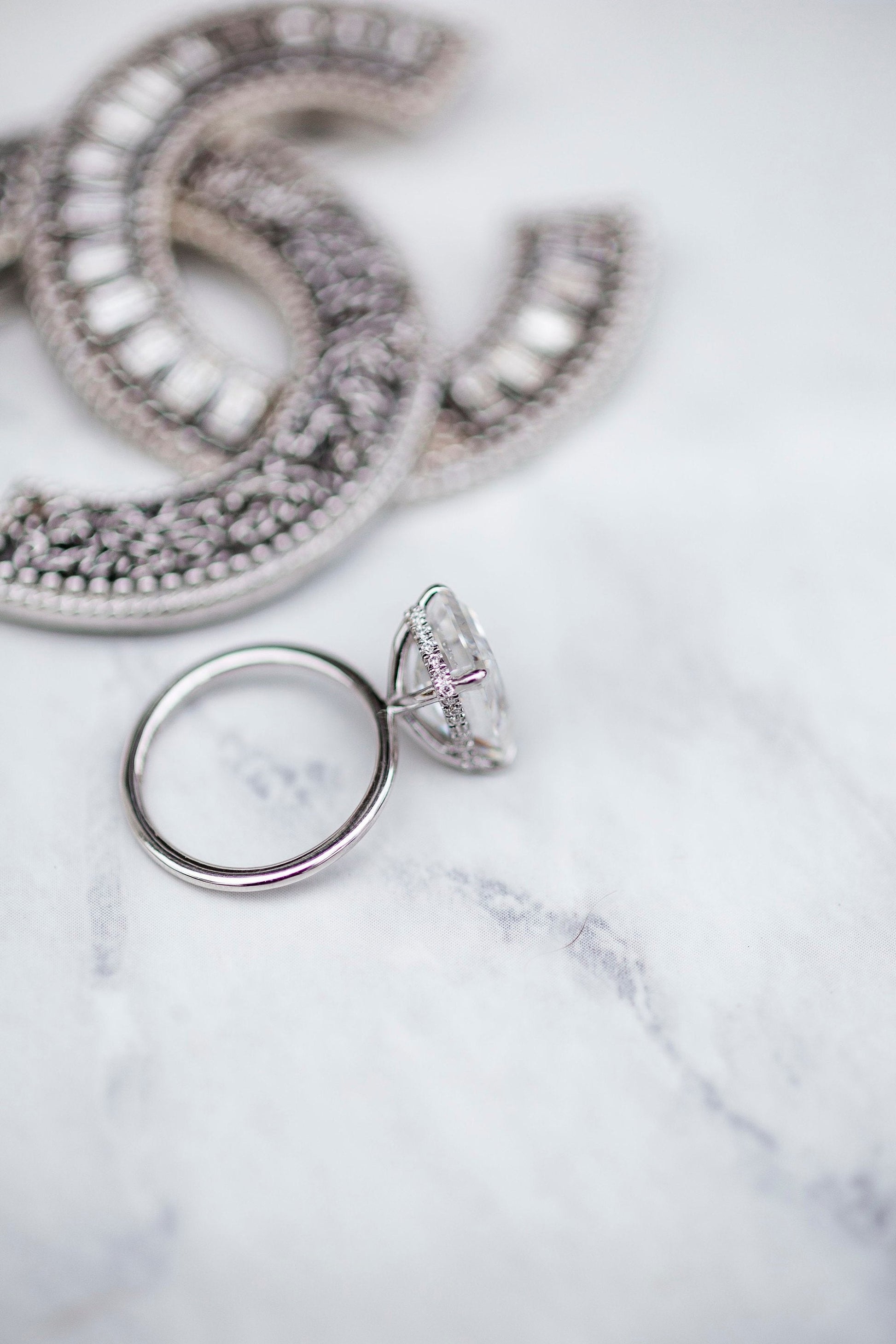 5.50 CT Emerald Hidden Halo Moissanite Engagement Ring 4