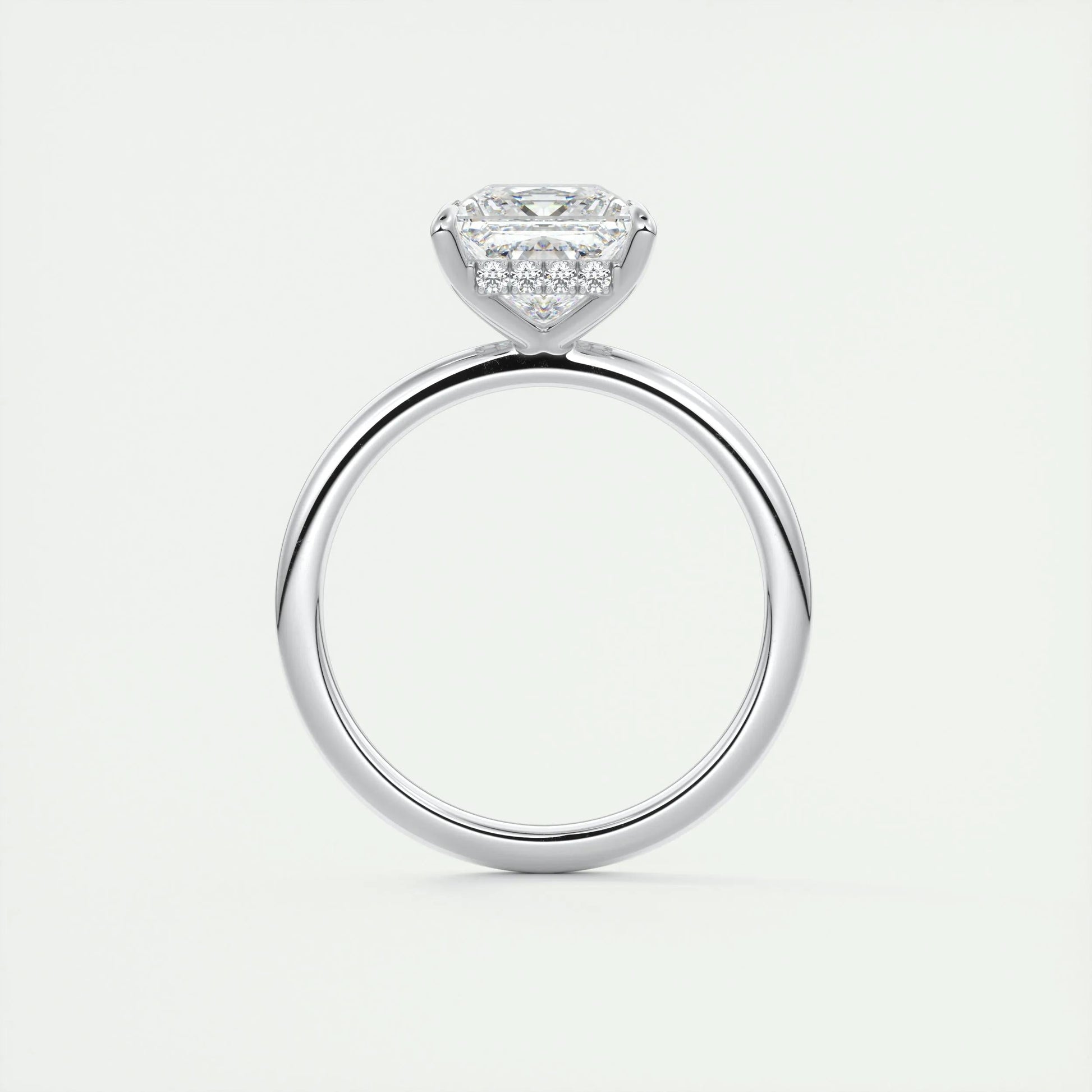 2.08 CT Princess Hidden Halo Moissanite Engagement Ring 7