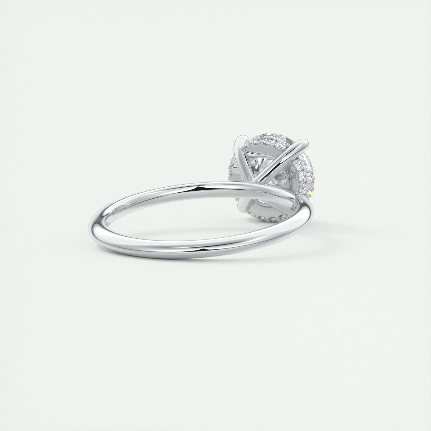 2.0 CT Round Hidden Halo Moissanite Engagement Ring 3