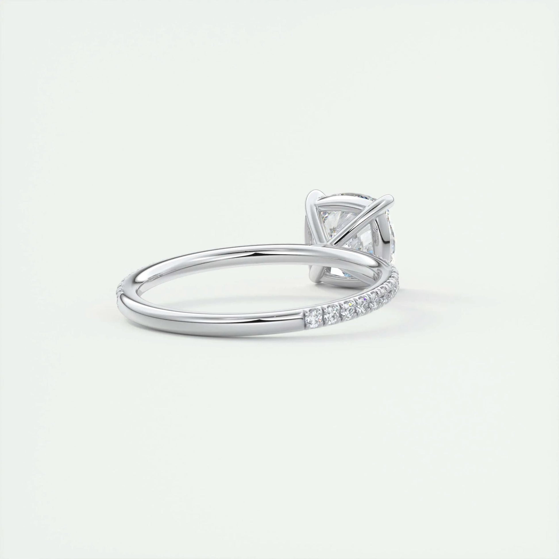 2.15 CT Cushion Cut Pave Moissanite Engagement Ring 3