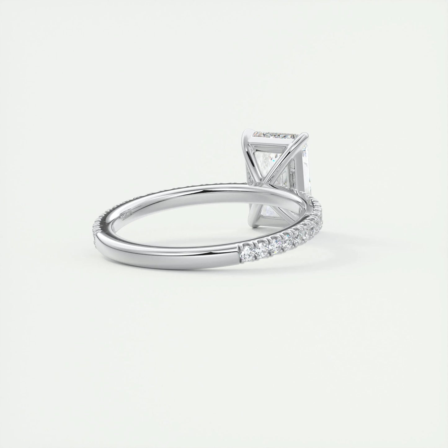 2.10 CT Radiant Cut Pave Style Moissanite Engagement Ring 4