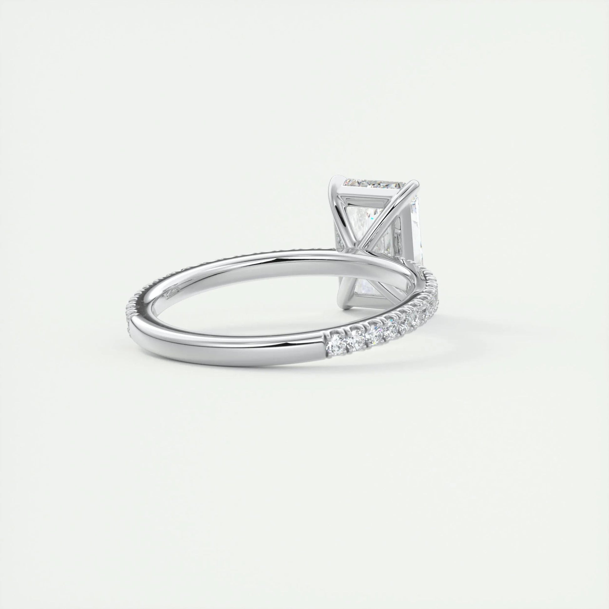 2.10 CT Radiant Cut Pave Style Moissanite Engagement Ring 4