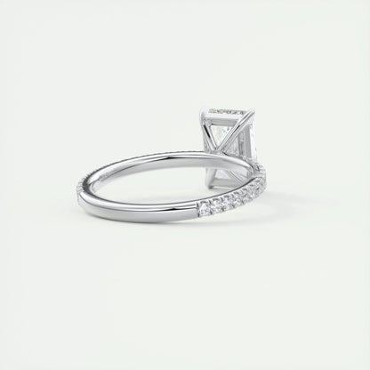 2.10 CT Radiant Cut Pave Style Moissanite Engagement Ring 4