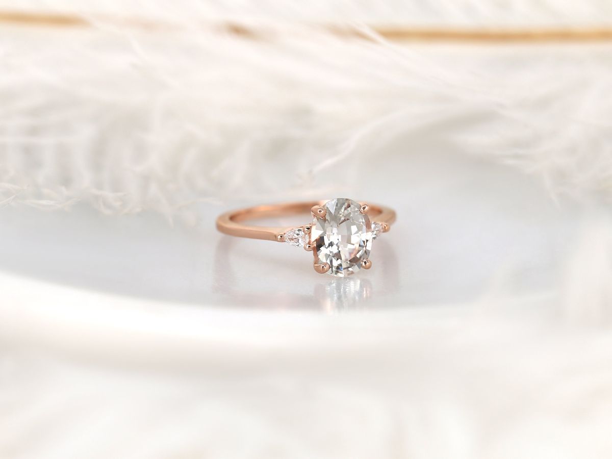 Stunning 1.95 CT Oval Moissanite Engagement Ring with Three Stone Design 2