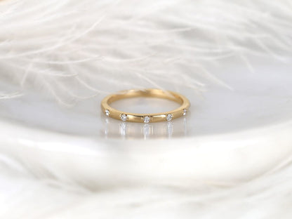 Stunning 0.11 TCW Round Moissanite Stones Flush Wedding Bands 1