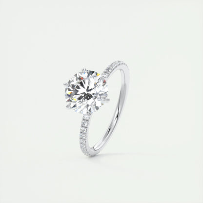 2.0 CT Round Cut Pave Moissanite Engagement Ring 4