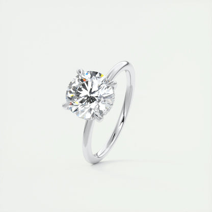 2.0 CT Round Hidden Halo Moissanite Engagement Ring 4