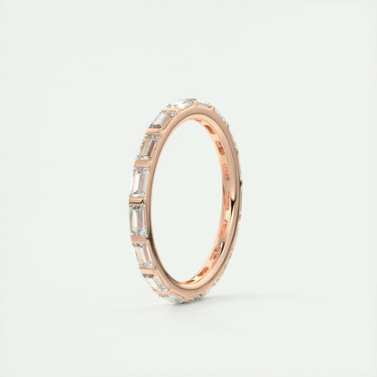 1.02 Baguette Cut Bar Setting Moissanite Bridal Wedding Band 11