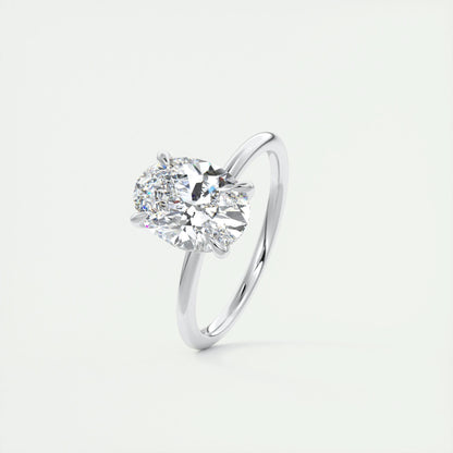 1.91 CT Oval Hidden Halo Moissanite Engagement Ring 6