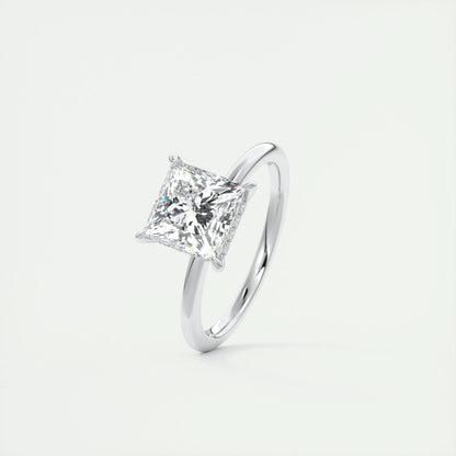 2.08 CT Princess Hidden Halo Moissanite Engagement Ring 4