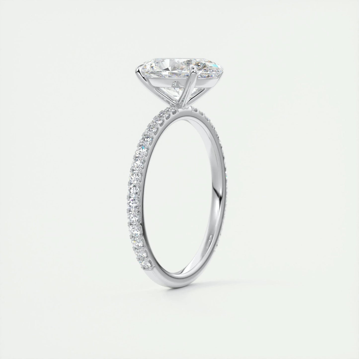 1.91 CT Oval Cut Pave Moissanite Engagement Ring 8