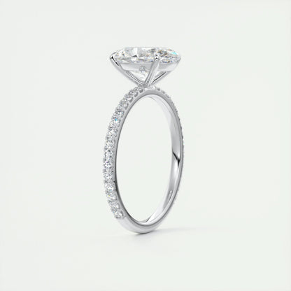 1.91 CT Oval Cut Pave Moissanite Engagement Ring 8