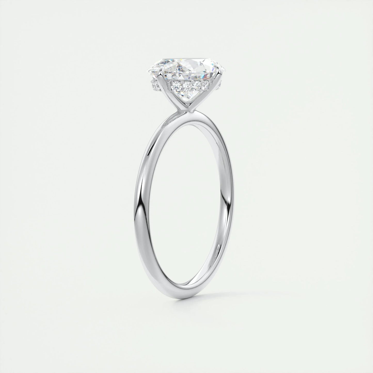 1.91 CT Oval Hidden Halo Moissanite Engagement Ring 5