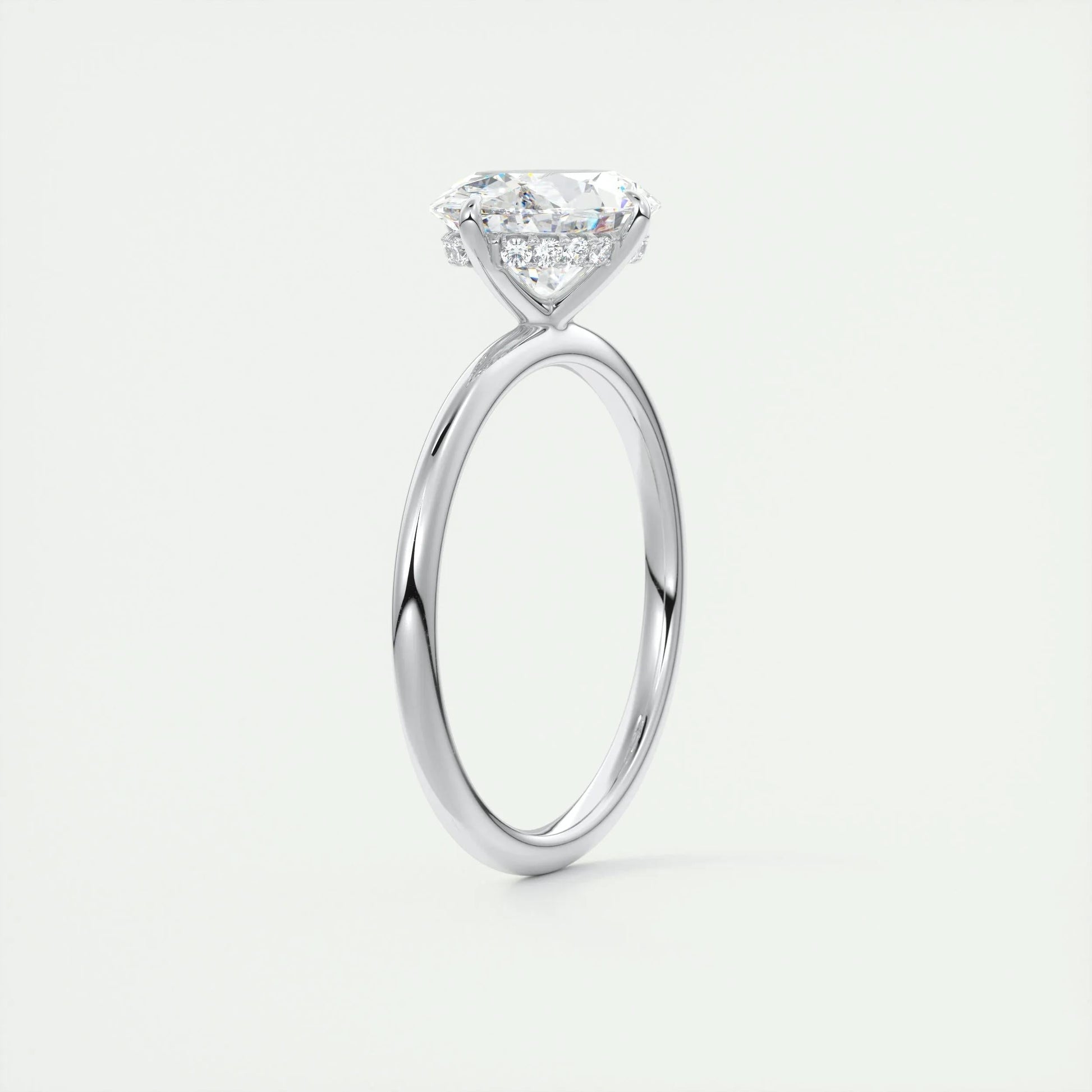 1.91 CT Oval Hidden Halo Moissanite Engagement Ring 5