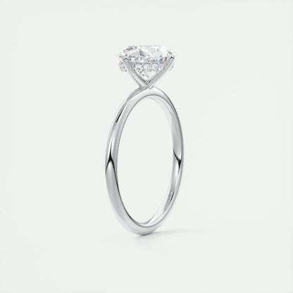 1.91 CT Oval Hidden Halo Moissanite Engagement Ring 5
