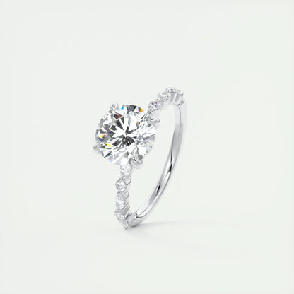 2.0 CT Round Pave Moissanite Engagement Ring 4
