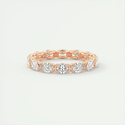 2.25 Oval Cut Half Bezel Moissanite Bridal Wedding Band 12