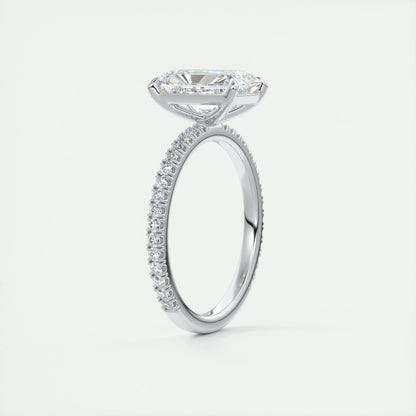 2.10 CT Radiant Cut Pave Style Moissanite Engagement Ring 7
