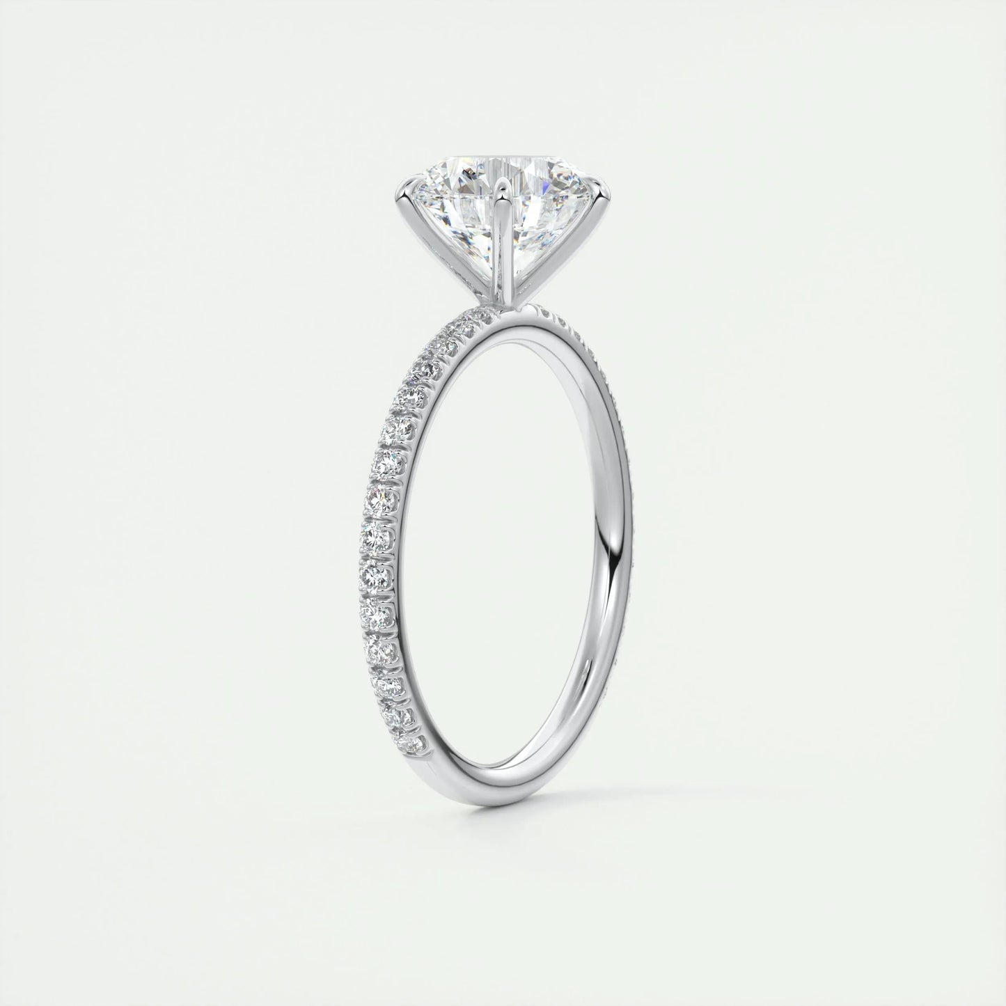 2.0 CT Round Cut Pave Moissanite Engagement Ring 6