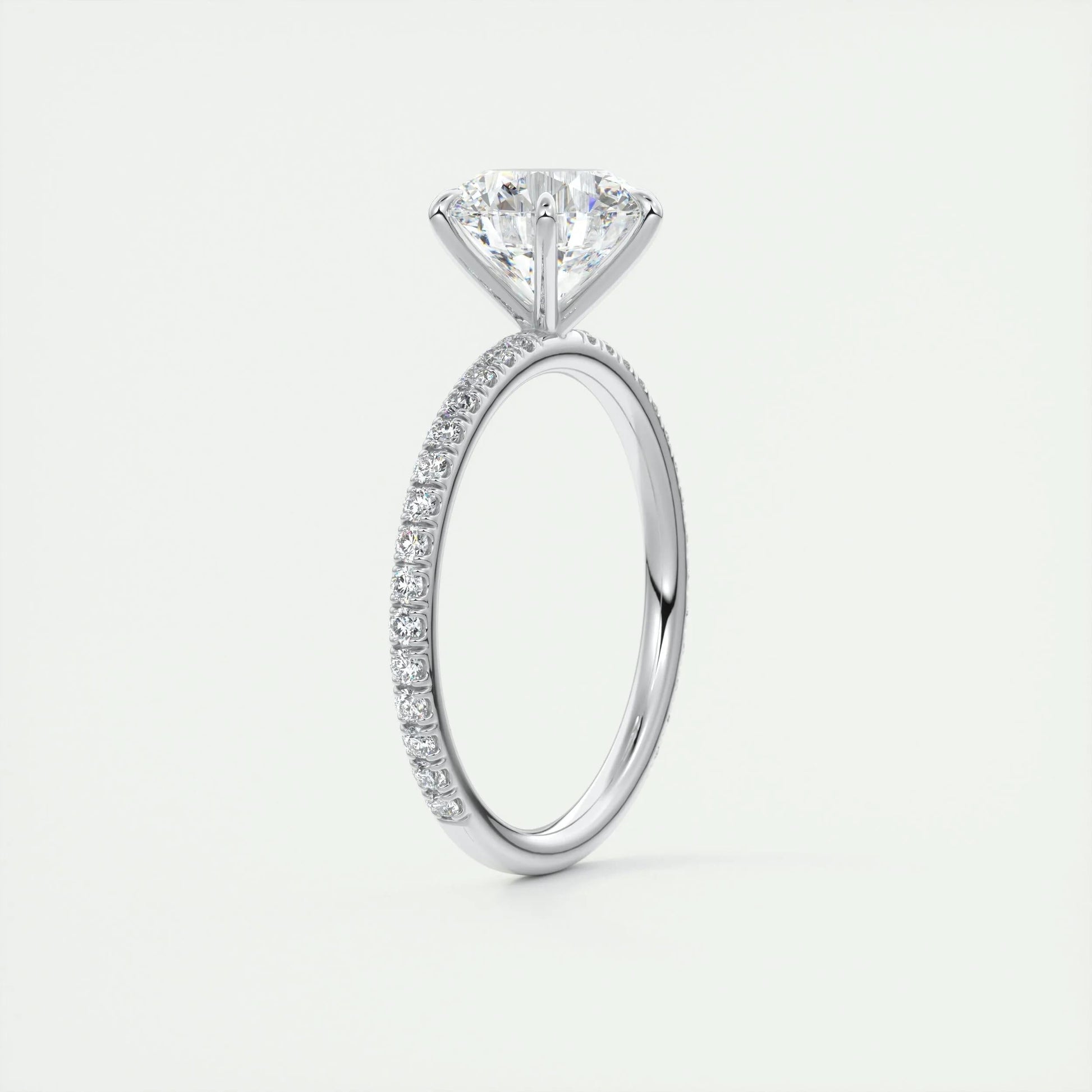2.0 CT Round Cut Pave Moissanite Engagement Ring 6