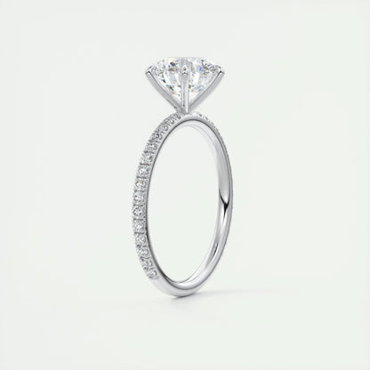 2.0 CT Round Cut Pave Moissanite Engagement Ring 6