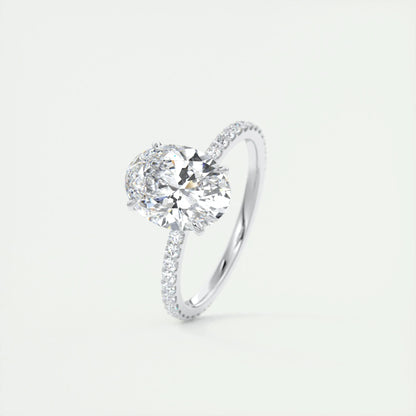 1.91 CT Oval Cut Pave Moissanite Engagement Ring 5